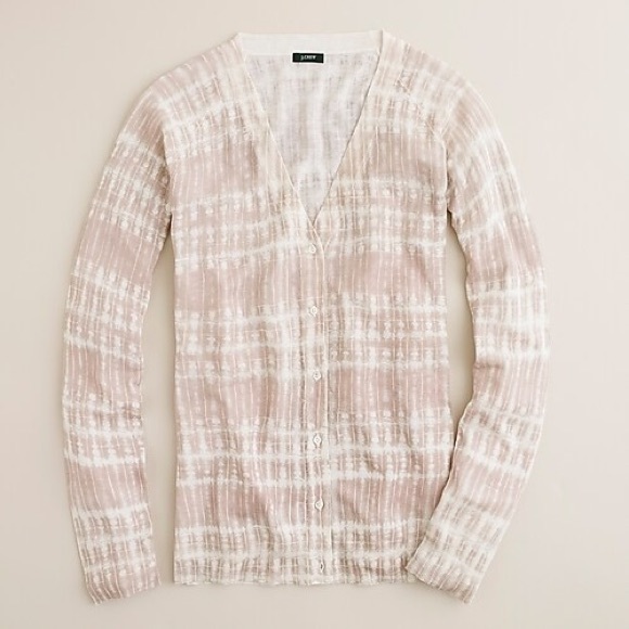 J. Crew Sweaters - J.Crew silk-linen tie-dye cardigan pink size small